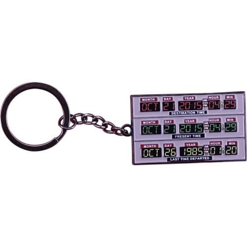 Time Circuits Metal Key Ring