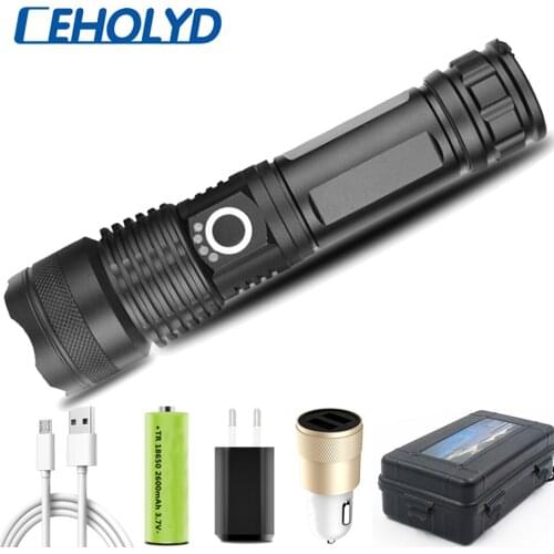 Ceholyd XHP100 Powerful Led Flashlight Zoomable Torch Aluminum Waterproof Light Lantern Rechargeable 18650 Battery Dropshipping