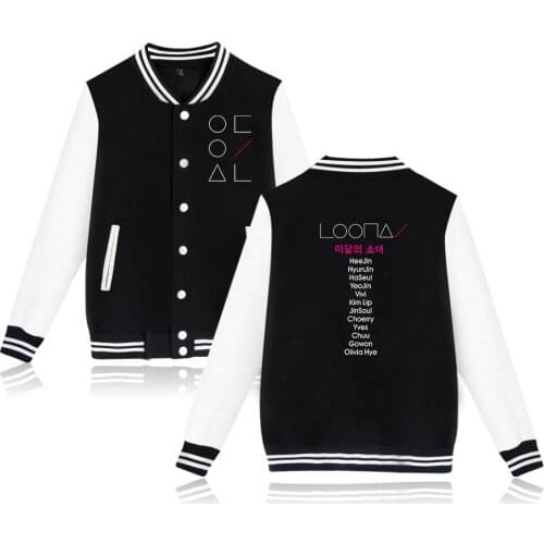 Kpop Loona Sweatshirt Baseball Jackets Coat Fashion Clothing Harajuku Bomber Jacket Men/Women Uniform Oversize Hoodies Tracksuit