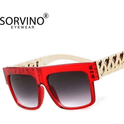 SORVINO Retro Oversized Square Sunglasses Men Women 2020 90s Designer Brand Big Mirror Flat Top Sun Glasses Shades Oculos SP156