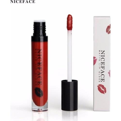 NICEFACE Sexy Kiss Lip Gloss Velvet 12 Colors Tattoo Lip Glaze Cosmetics Matte Liquid Lipstick Nude Tint Color Pigment Makeup