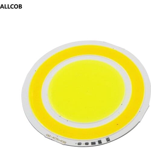 New manufacturer hot sale 82mm 4W 8W 1A Round double color LED COB 12V DC White Warm White LED FLIP Chip For DIY indoor light