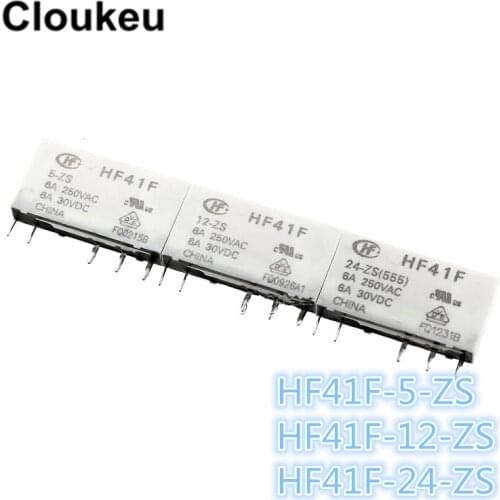 100Pcs Relay DIP5 HF41F-5-ZS HF41F-12-ZS HF41F-24-ZS 5V 12V 24V