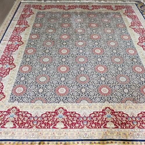 8x10ft Hand Made Silk Persian Rugs Hand Tufted Silk Carpet For Living Room