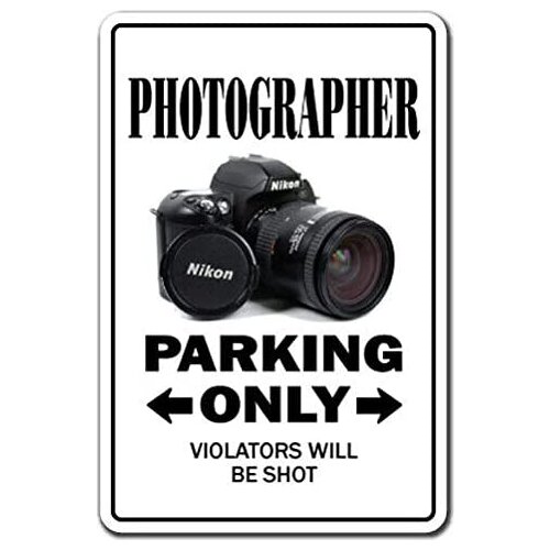 SIGNCHAT Photographer Parking Photography Camera Lens Pictures Photo Movie Film Metal Sign Bar Pub Home Metal Poster Wall