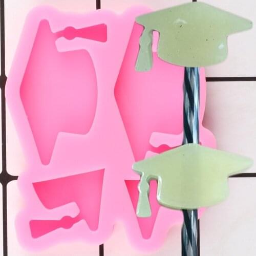 Bachelor Cap Hat Straw Topper Silicone Mold Epoxy Resin Jewelry Making Keychain Molds Chocolate Fondant Cake Decorating Tools
