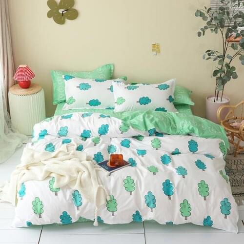 Solstice Home Textile Bedding Sets Simple Style Geometric Pattern Cute Girls Bedclothes Duvet Cover Pillowcase Bed Sheets