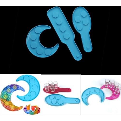 Wine Glass Tray Silicone Mold DIY Crystal Epoxy Resin Casting Mold Goblet Rectangle Coaster Handmade Crafts Home Decoration