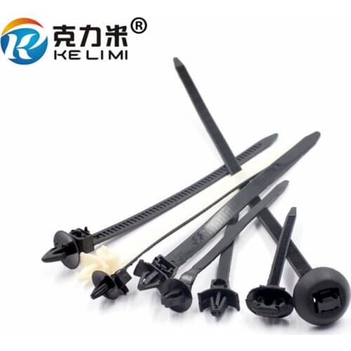 Car Universal Releasable Straps Fixed Car Cable Zip Tie Fastening Ties Push Mount Wire Tie Retainer Clip Clamp