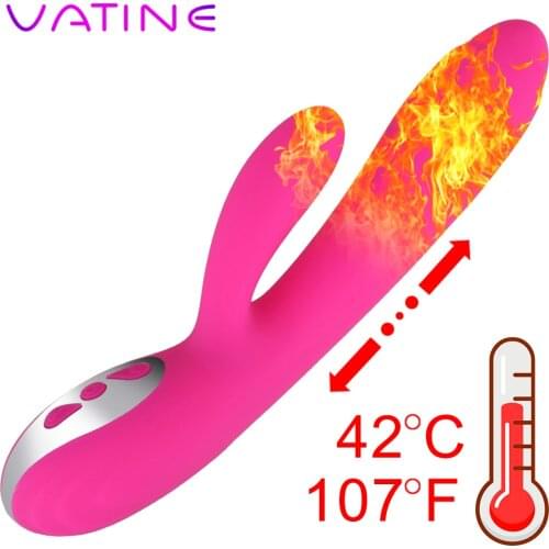 VATINE 12 Speed Rabbit Dildo Heating Vibrator G-Spot Clitoris Stimulator Vaginal Massager Sex Toy for Women Adult Product