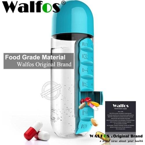 WALFOS Combine Daily Weekly Seven Compartments Pill Box Organizer With Water Bottle With Easy Water Bottle Transportation