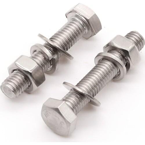 1pcs Stainless steel external hexagon bolt screw nut set large full length non-standard customized M14 M16 M18 M20