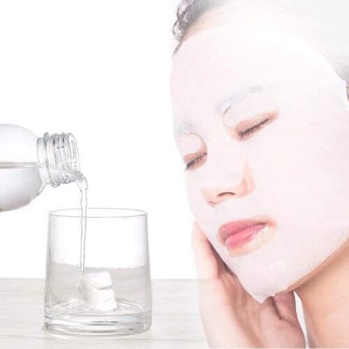 20-70Pcs Natural Cotton Face Mask Scar Removal Whitening Moisturizing Compression Mask Papers for Skin Care Women Beauty Tool