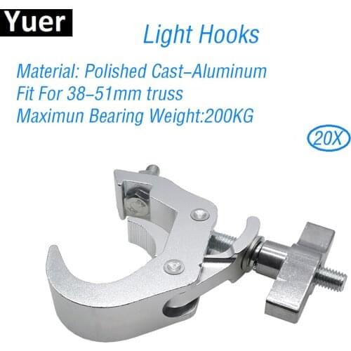 20Pcs/Lot Aluminum Stage Light Hook Fit For 38-51mm LED Stage Effect Light Clamp Truss RAR Moving Head Disco Party light hooks