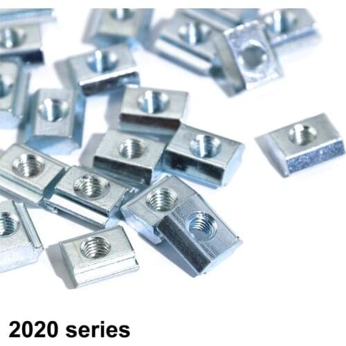 50pcs Sliding T Slot Nuts, 20S Half Round Roll in T-Nut for 2020 Series Aluminum Extrusion Profile, Carbon Steel Zinc-Plated