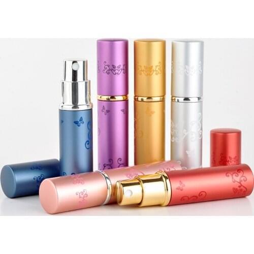 500pcs 5ml Portable Flower Vine Refillable Glass Perfume Bottle Sprayer Empty Cosmetic Parfume Vial by DHL