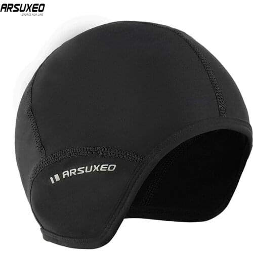 ARSUXEO Winter Fleece Cycling Caps Sports MTB Bike Balaclava Hats Snow Caps Helmet Liner For Man & Woman Windproof