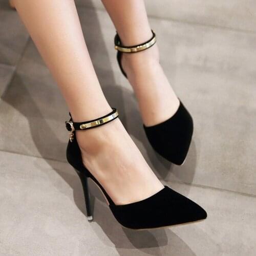 Oversized High heels sandals women shoes woman summer ladies Super-high-heeled metal pointed shoes