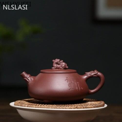 Yixing tea pot purple clay Stone scoop teapot ore mud Chinese Famous handmade Tea set kettle tea infuser Authentic 240ml