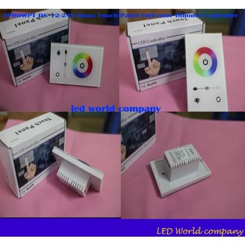 EPBOWPT DC 12-24V Wall-mounted Glass Touch Panel Full-color Dimmer Controller Wall Switch for 3528 5050 RGB LED Strip Light Lamp