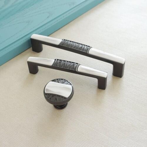 3.78‘’ 5.04‘’ Zinc Alloy Pottery and Porcelain Furniture Handles and Knob Cabinets Drawer Door Handles Kitchen Door Handle