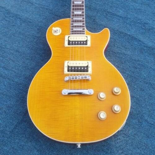 Rose wood fingerboard 22 fret High quality electric guitar,Solid Mahogany body yellow color