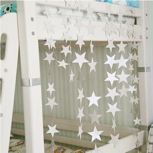 Christmas 4M Paper Garland Star Shape String Hanging Paper Banners Festival Birthday Wedding Party Home Decoration P0.2