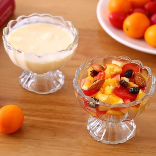 Ins Hot Nordic Style Dessert Glass Cup Yogurt Drinks Glasses Fruit Ice Cream Salad Bowl Cold Dish Goblet