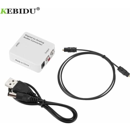 KEBIDU Optical Coaxial Toslink Digital to Analog Audio Converter Adapter RCA L/R 3.5mm Signal Analog Audio Converter