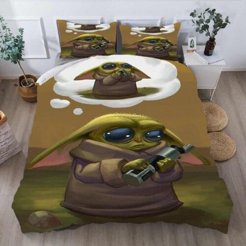 Star Wars Baby Yoda Bedding Set 3D Boy Home Textile Nordic Cover Twin Full Queen King Duvet Cover Pillow Case All Seasons