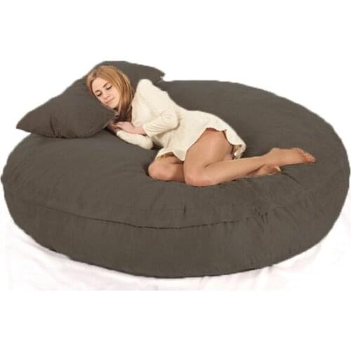 Bean Bag Chair w/Foot Stool in Multiple Sizes and Colors: Giant Foam-Filled Furniture - Machine Washable Covers, Double Stitche