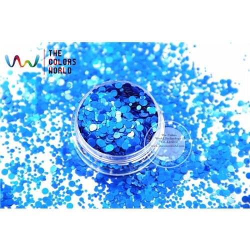 RP321-260 Blue Colors Mix Colors Dot shapes round Glitter for nail art ,nail gel, nail polish makeup and DIY decoration