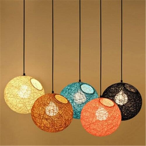 Birds Nest Type Hemp Ball Art Chandelier Dining Room Lamp Bar Lamp Spherical Table Lamp Rattan Woven Lamp Free Shipping