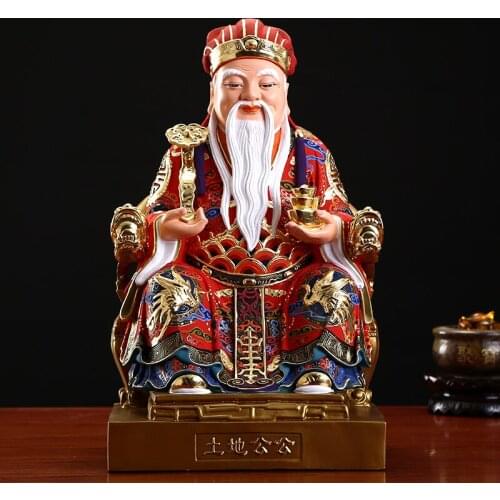 HOME SHOP Company Shrine TOP grade gilding brass God of wealth Mammon TU DI GONG CAI SHEN statue bring treasure money Good luck