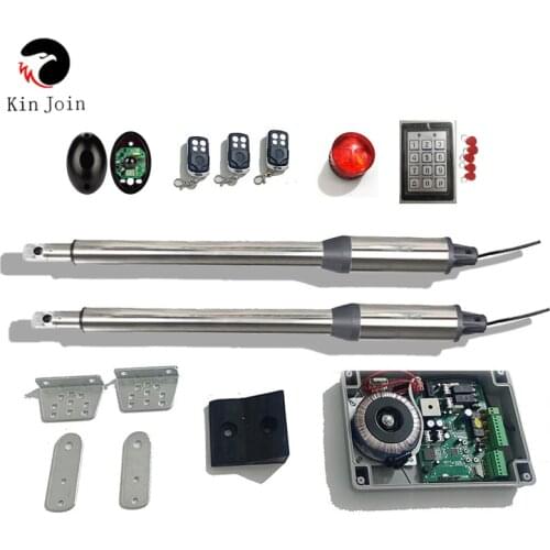 KinJoin DC24V AC220V Linear Actuator Worm Gear Automatic Swing Gate Opener (photocells, lamp,button,gsm,keypad optional)