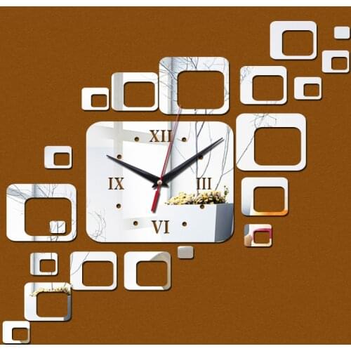 Top Sale DIY Wall Stickers Home Decoration Quartz Living Room Acrylic Mirror Europe Furniture 3d Clocks