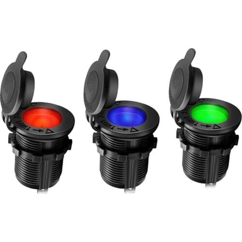 Car Load Modified Sigarette Lighter Socket with LED Light Power Socket Waterproof Cigarette Lighter Female Socket