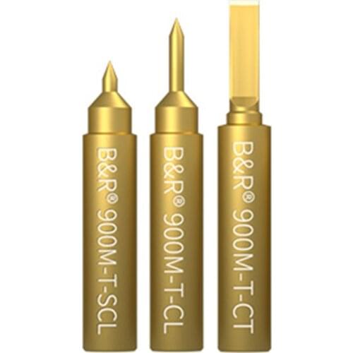 B&R 900M series pure copper pointed curved knife-shaped soldering iron tip is suitable for various soldering station handles