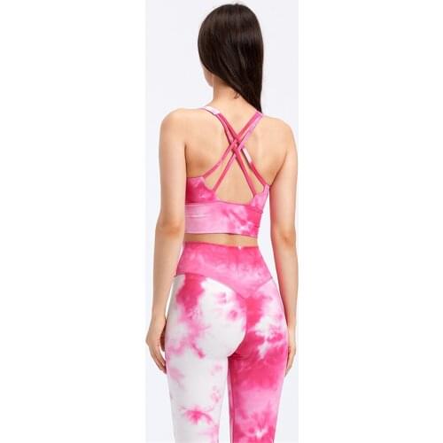 New Arrival75%nylon 25%spandex Tie Dye Yoga Set Sexy High Waist Sports Legging Suit Female Tracksuit Gym Bra Two Piece Set Women