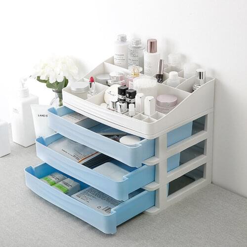Plastic Cosmetic Drawer Makeup Organizer Makeup Storage Box Container Nail Casket Holder Desktop Sundry Storage Case