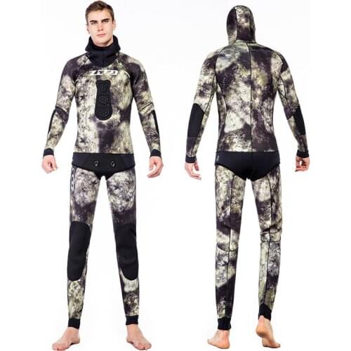 Professional thick 5MM Neoprene Wetsuit Winter Warm Two Piece Suit Swimwear Scuba Spear Fishing Fishermen Snorkeling Diving Suit