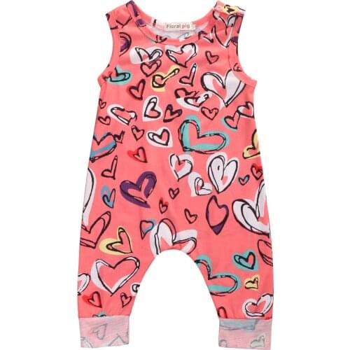 Pudcoco Newborn Baby Girl Clothes Print Sleeveless Romper Jumpsuits Infant Girl Summer Jumpsuit 0-24M