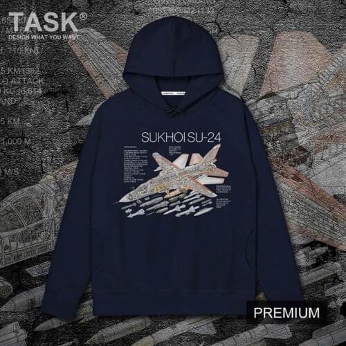Russia Air Force Sukhoi Su24 Fighter printed cotton fasion hooded sweater male Popular Tracksuit Spring Autumn Streetwear Hoody