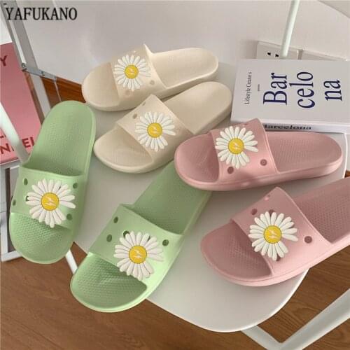 2021 Summer Women Floor Flat Shoes Lovely Indoor Flip Flops Female Non-Slip Bathroom Outdoor Slippers Female Beach Shoe