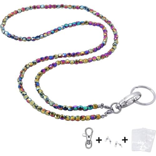 LuReen Fashion Glass Beads Lanyards for keys ID Card Gym Straps Badge Holder Hang Rope Women Glasses Chains Face Mask Cord