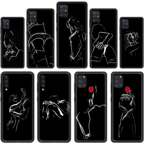 Silicone Case for Samsung Galaxy A71 A51 A41 A31 A21 A72 A91 A12 A21s A21 A11 A01 5G Black Cover Coque Sexy Woman