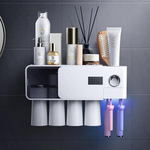 Smart Toothbrush Sterilizer Ultraviolet Sterilization Holder Wall Mouth Cup Set Toothbrush Shelf coaster holder mold