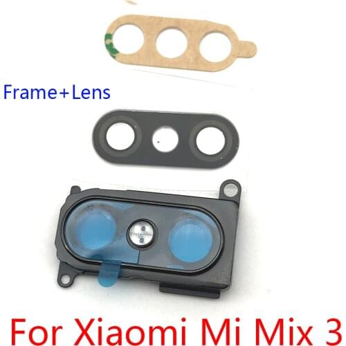 For Xiaomi Mi Mix 3 Mix3 Rear Back Camera Glass Lens +Camera Cover Circle Housing Flashlight lamp glass lens