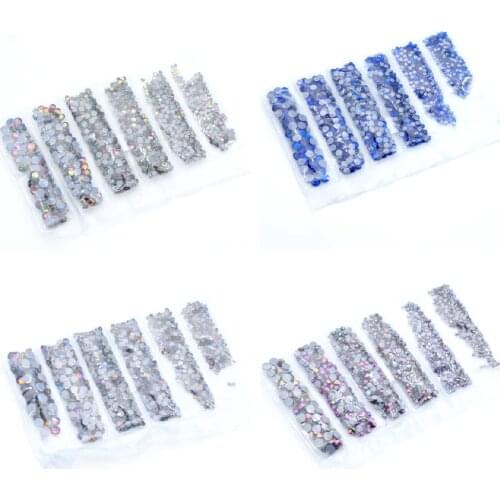 1368pcs Mixed Sizes Cтразы Colorful Hot Fix Rhinestone Flatback Crystal Glass Stone Hotfix Rhinestone For Wedding DIY B0346