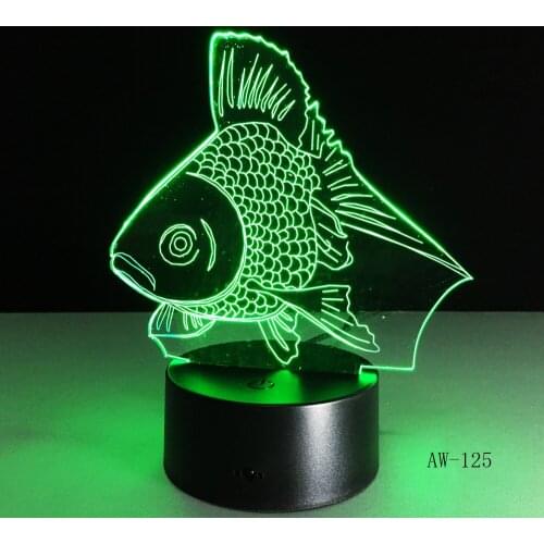Gold Fish LED Night Light USB LED Color Change 3D Decor luminaria For Children Bedroom Lighting Toys Kids Gift Decor LED 125